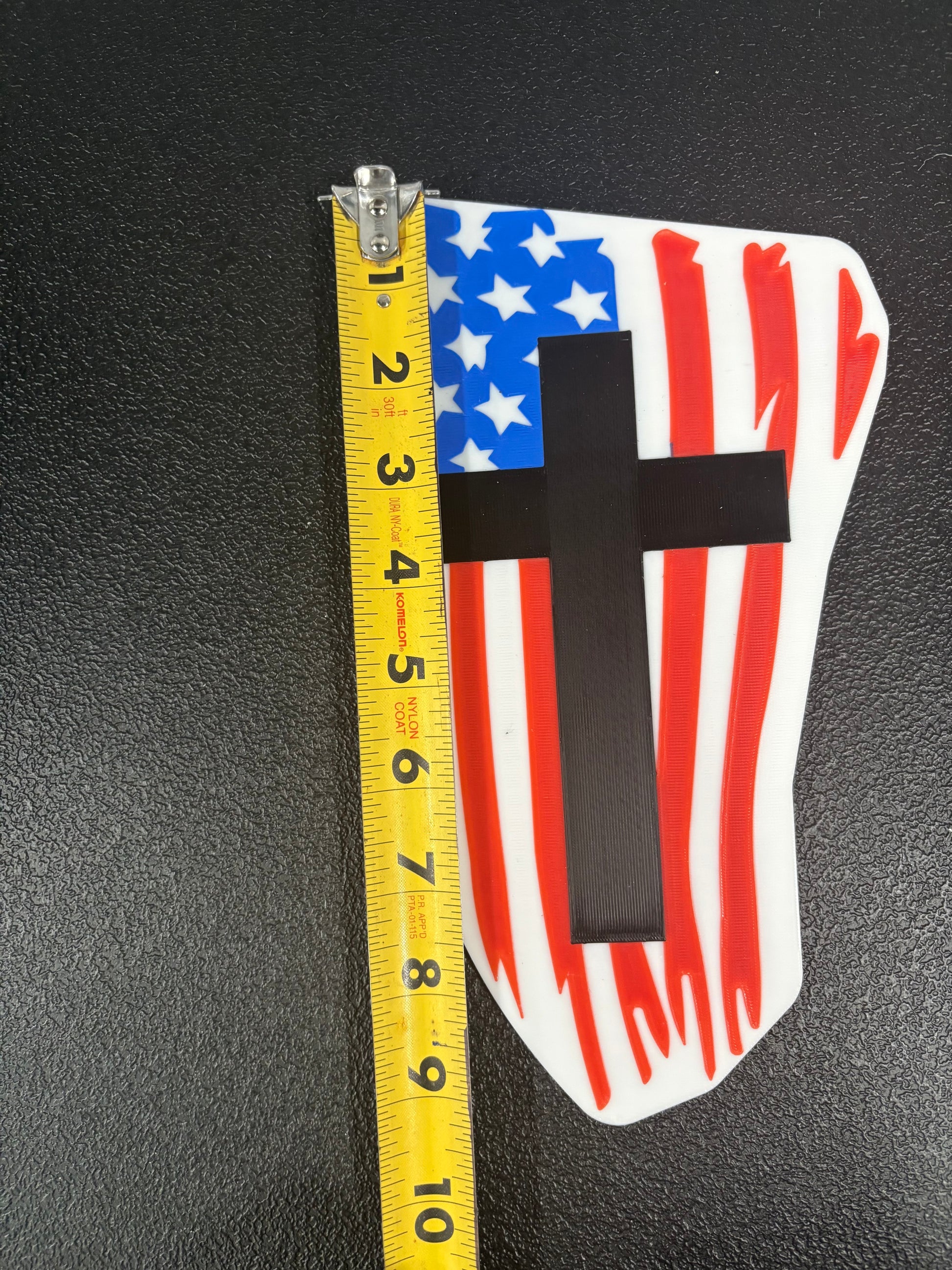 Patriotic and Religious American Flag with Cross Hitch Cover