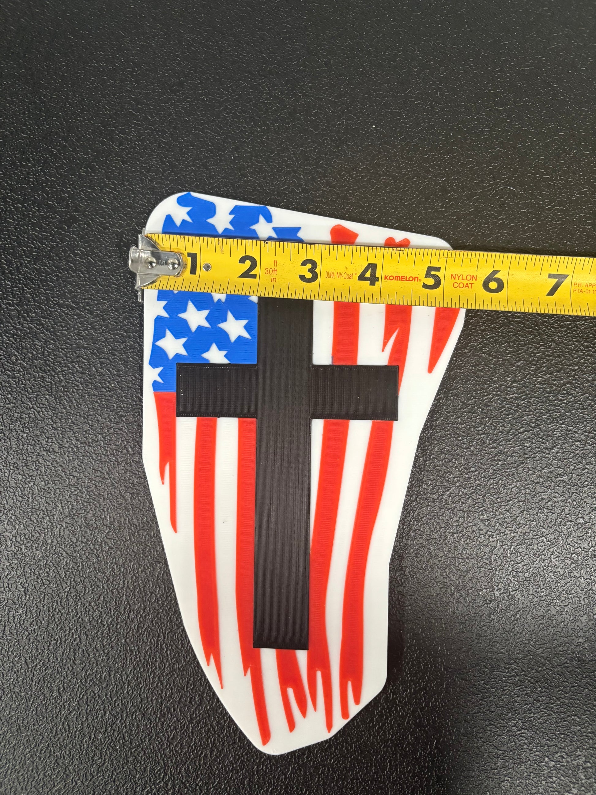 Patriotic and Religious American Flag with Cross Hitch Cover