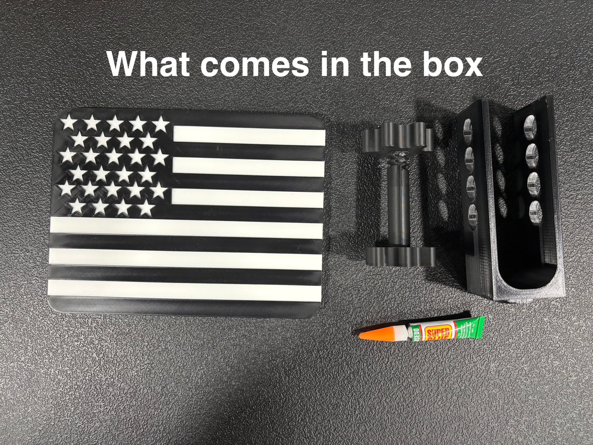 Patriotic Black & White American Flag Hitch Cover