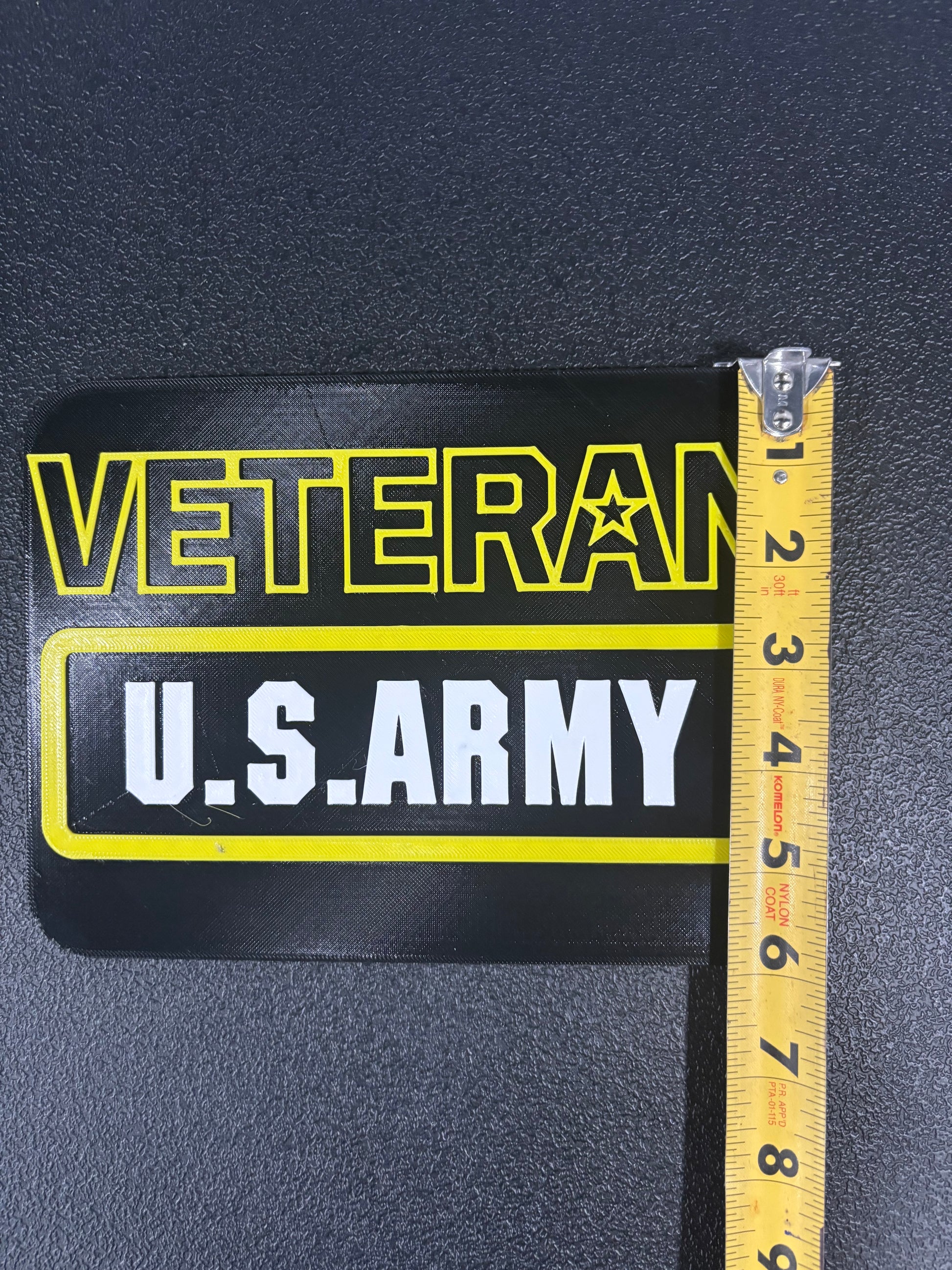 US Army Veteran in Black Hitch Cover
