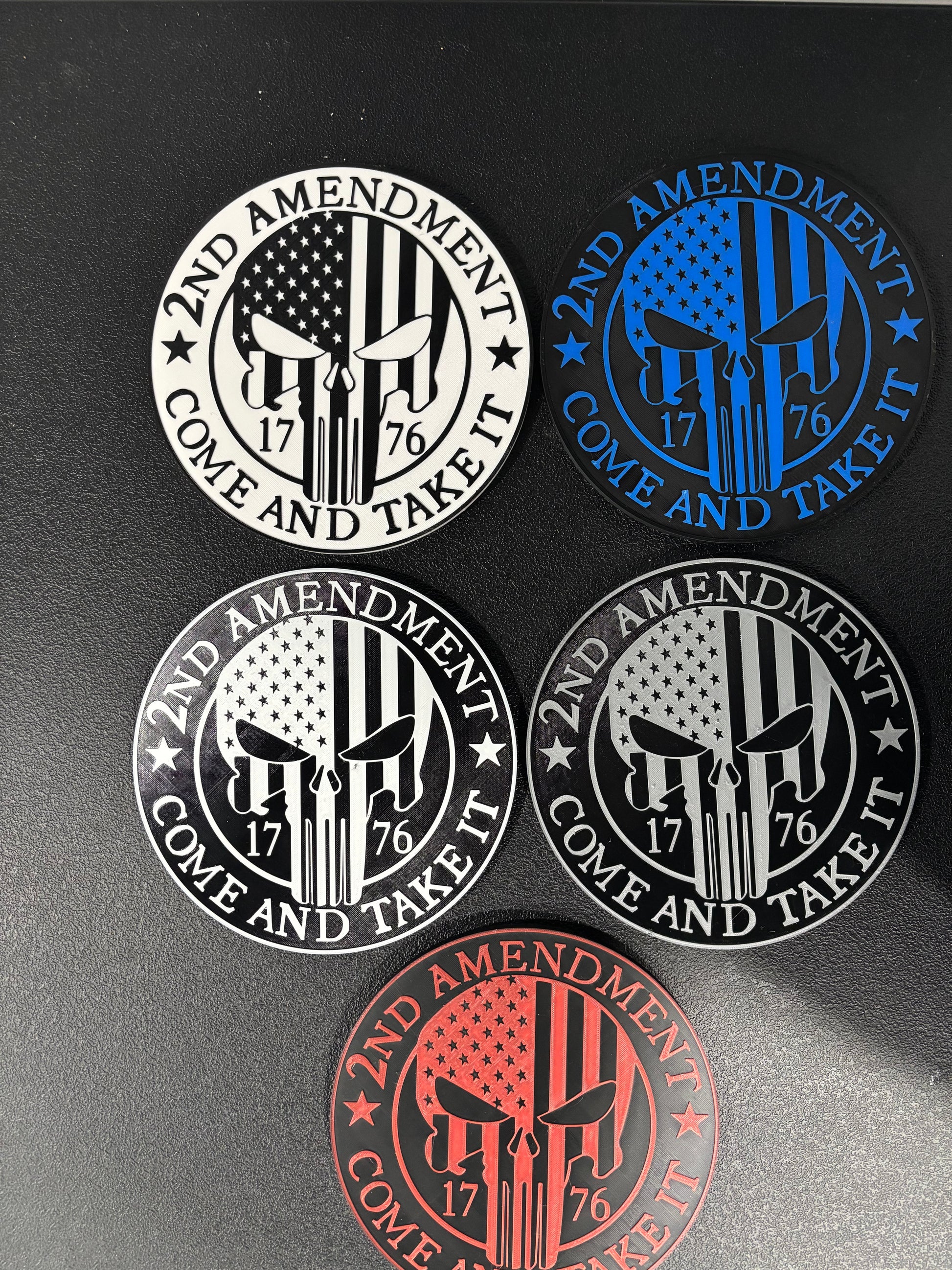 Patriotic Come & Take It 1776 Skull Hitch Plug