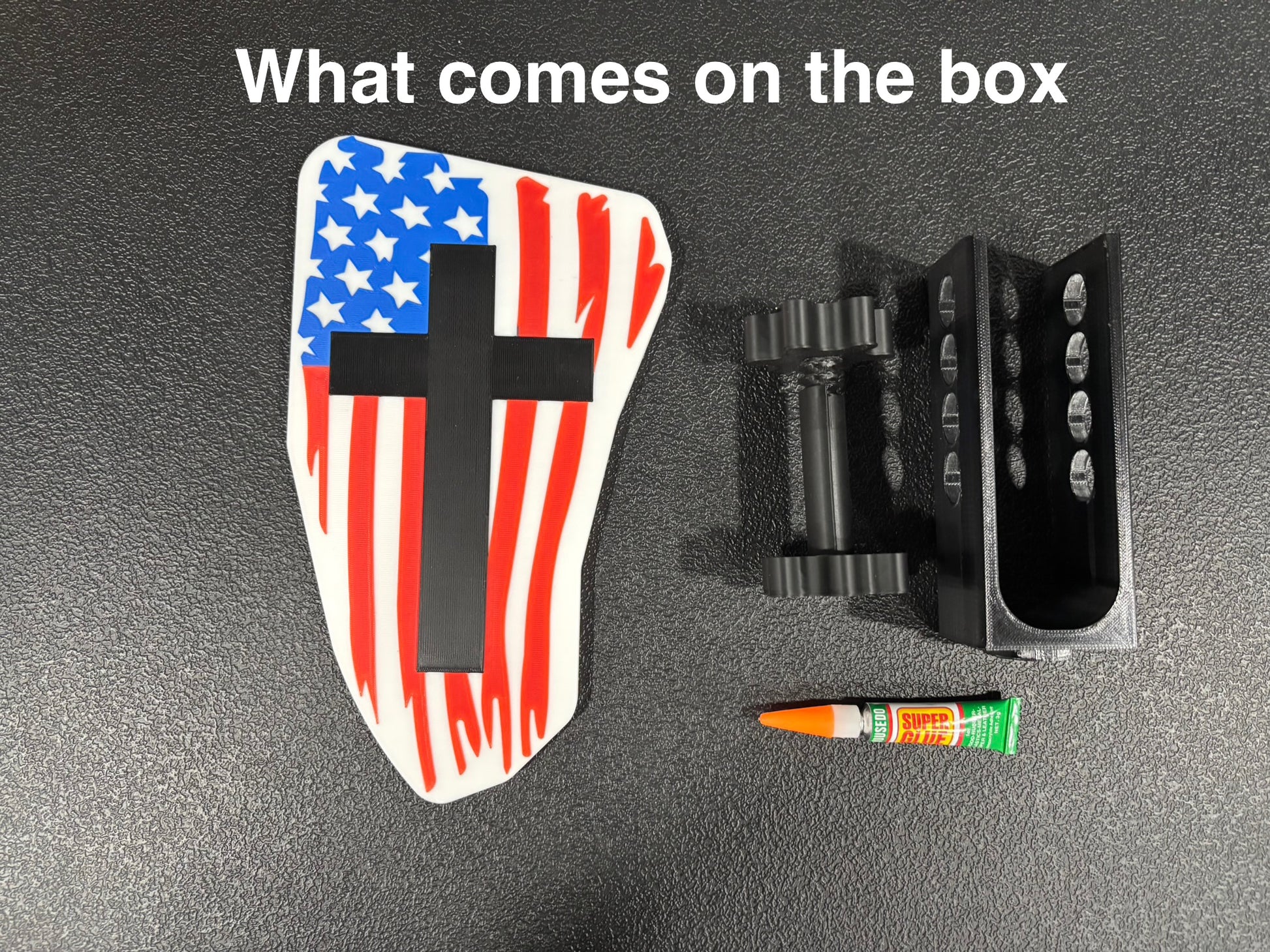 Patriotic and Religious American Flag with Cross Hitch Cover