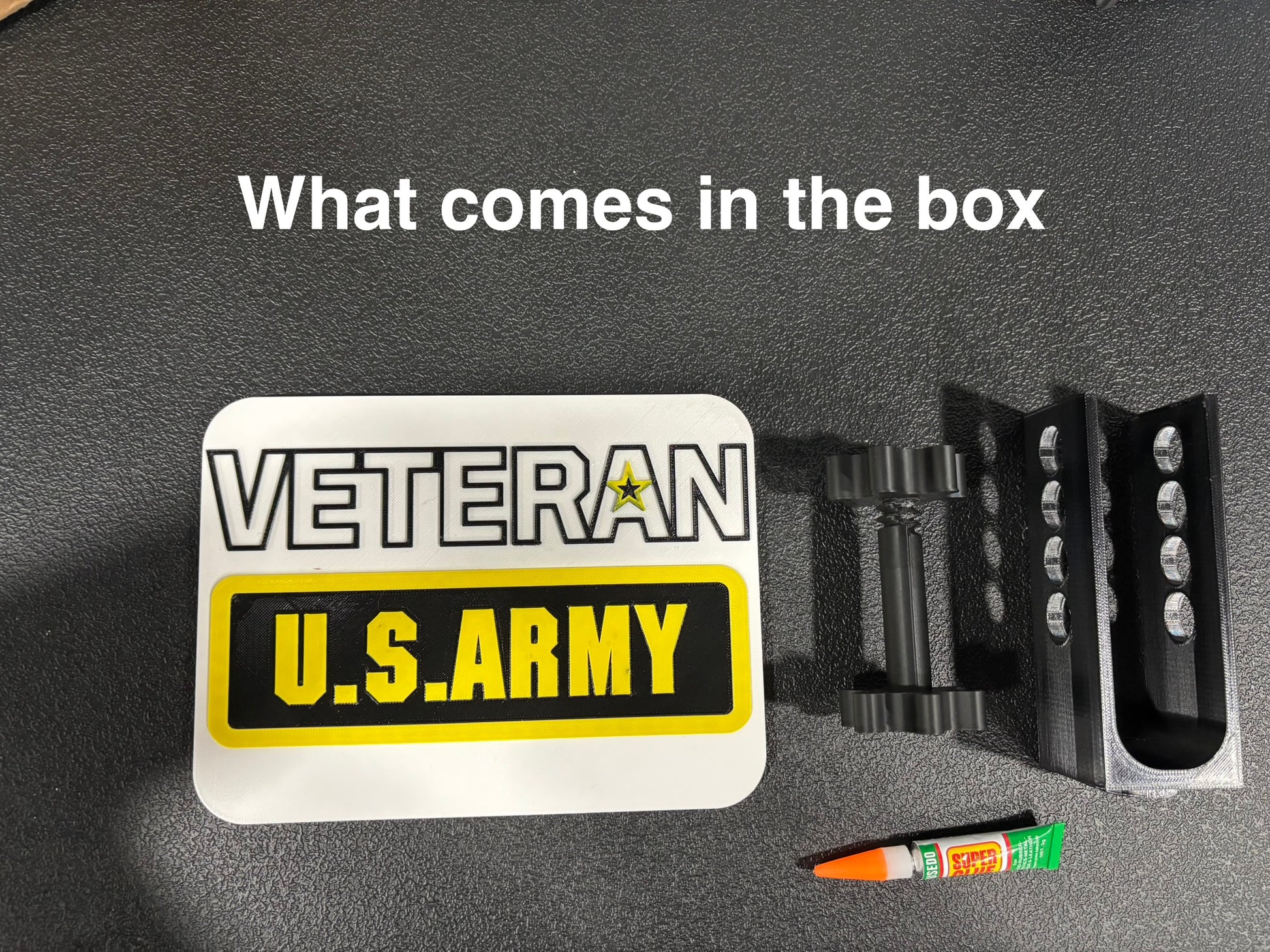 US Army Veteran Hitch Cover in White