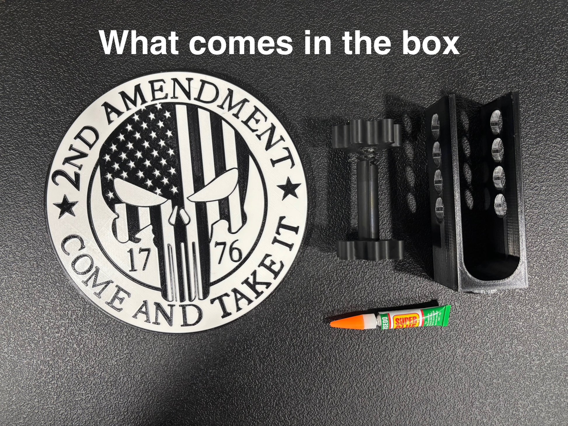 Patriotic Come & Take It Skull 1776 in White Hitch Accessory