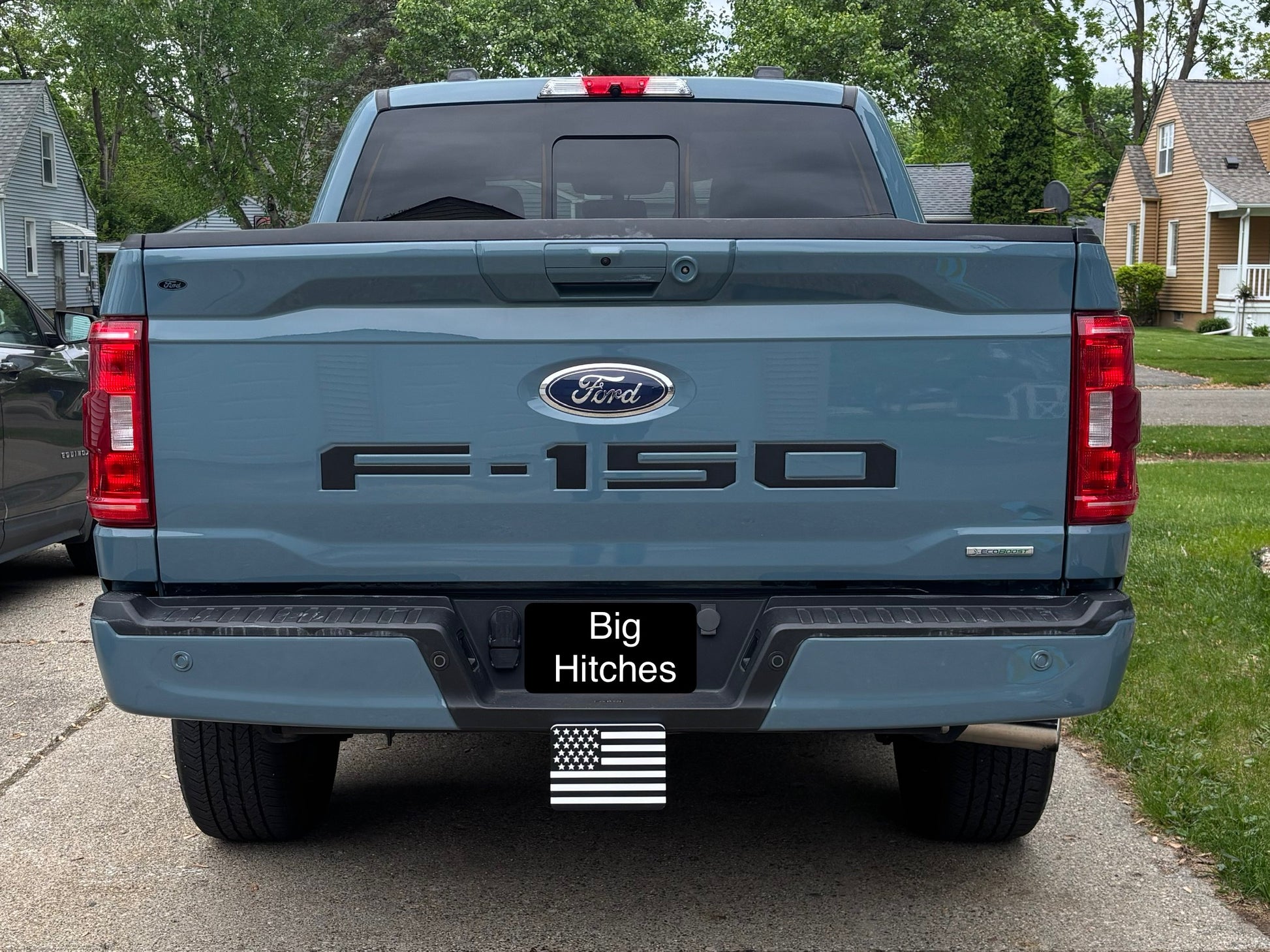 Patriotic Black & White American Flag Hitch Cover