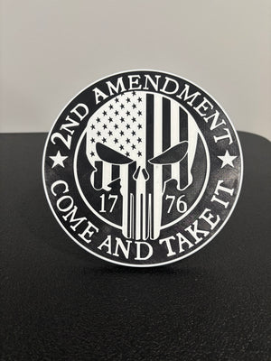 Patriotic Come & Take It 1776 Skull Hitch Plug