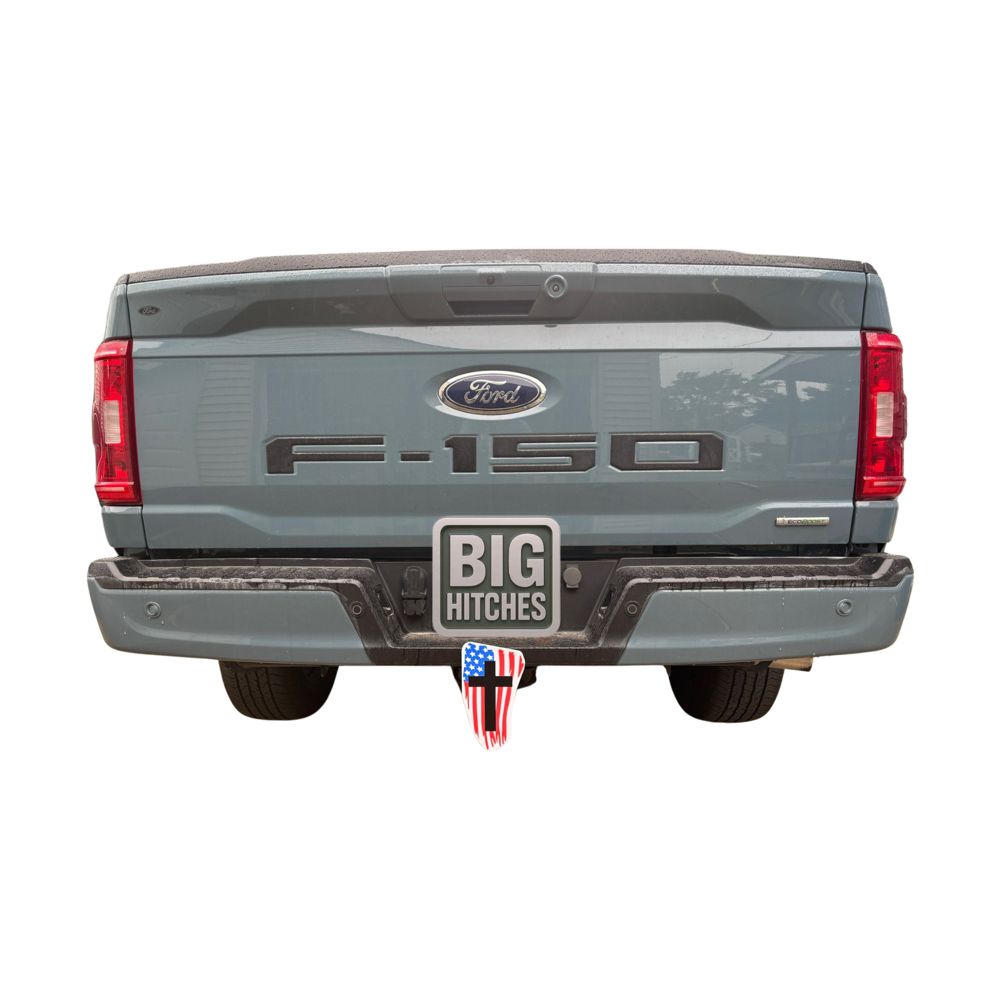 Patriotic and Religious American Flag with Cross Hitch Cover