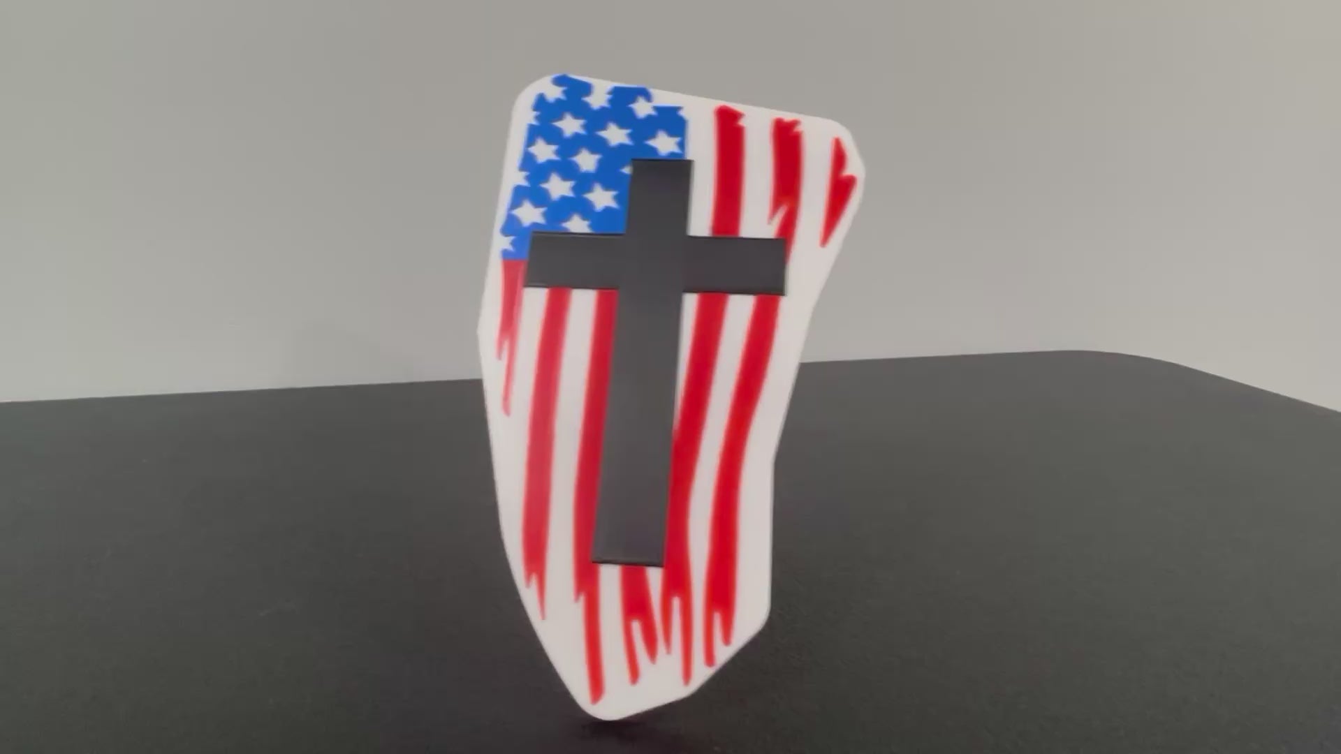 Patriotic and Religious American Flag with Cross Hitch Cover