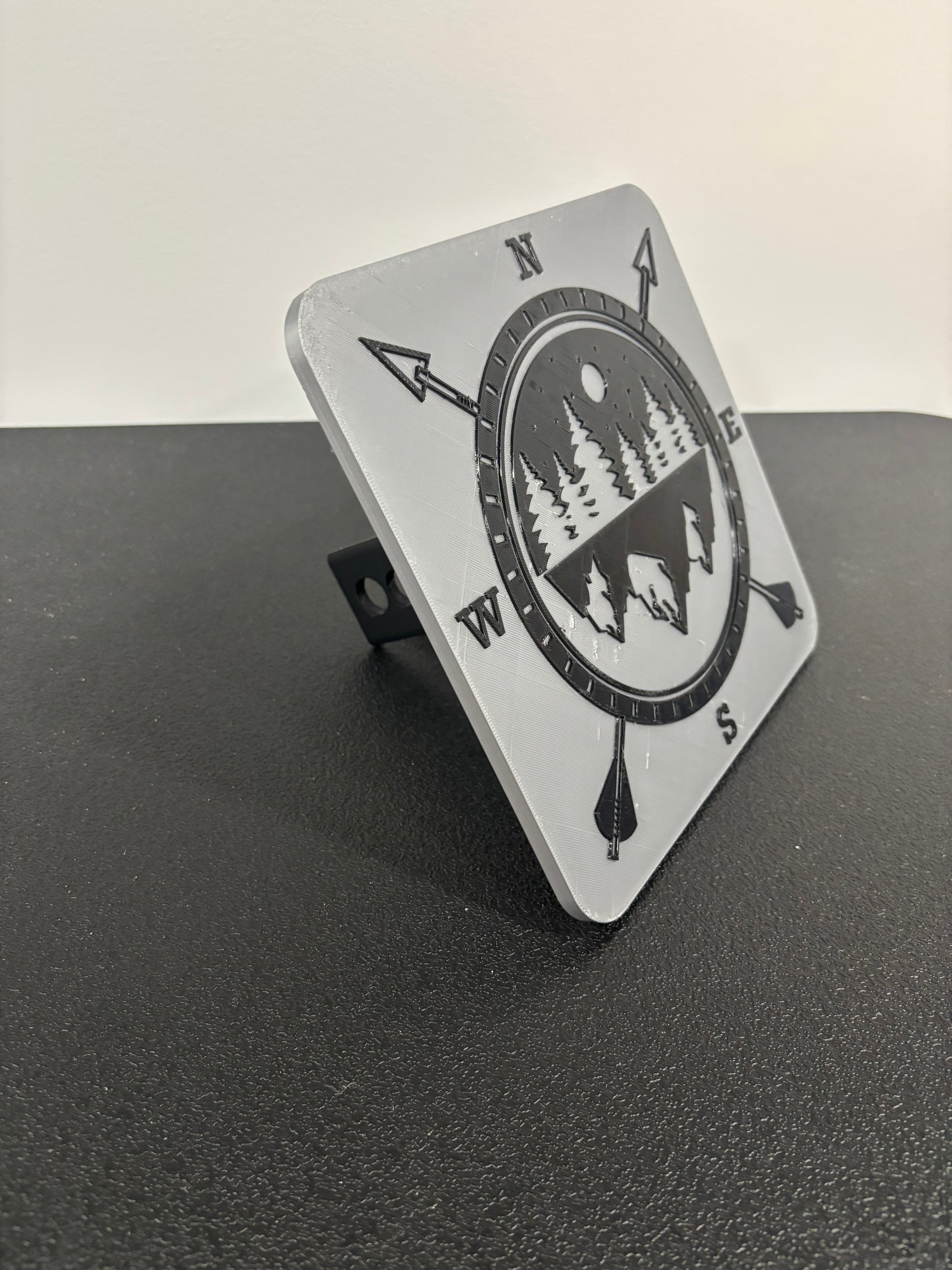 Outdoor Pine & Peak Compass in Gray Hitch Cover