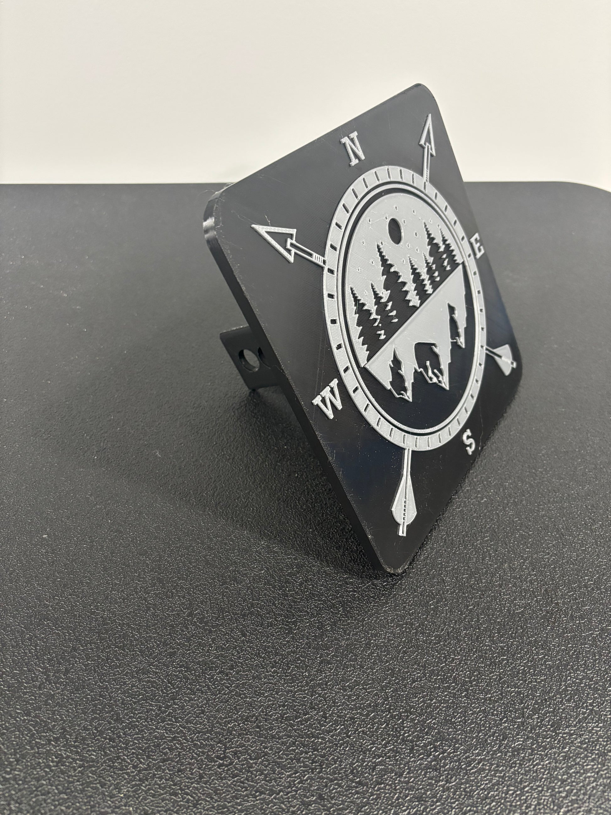 Outdoor Pine & Peak Compass in Black