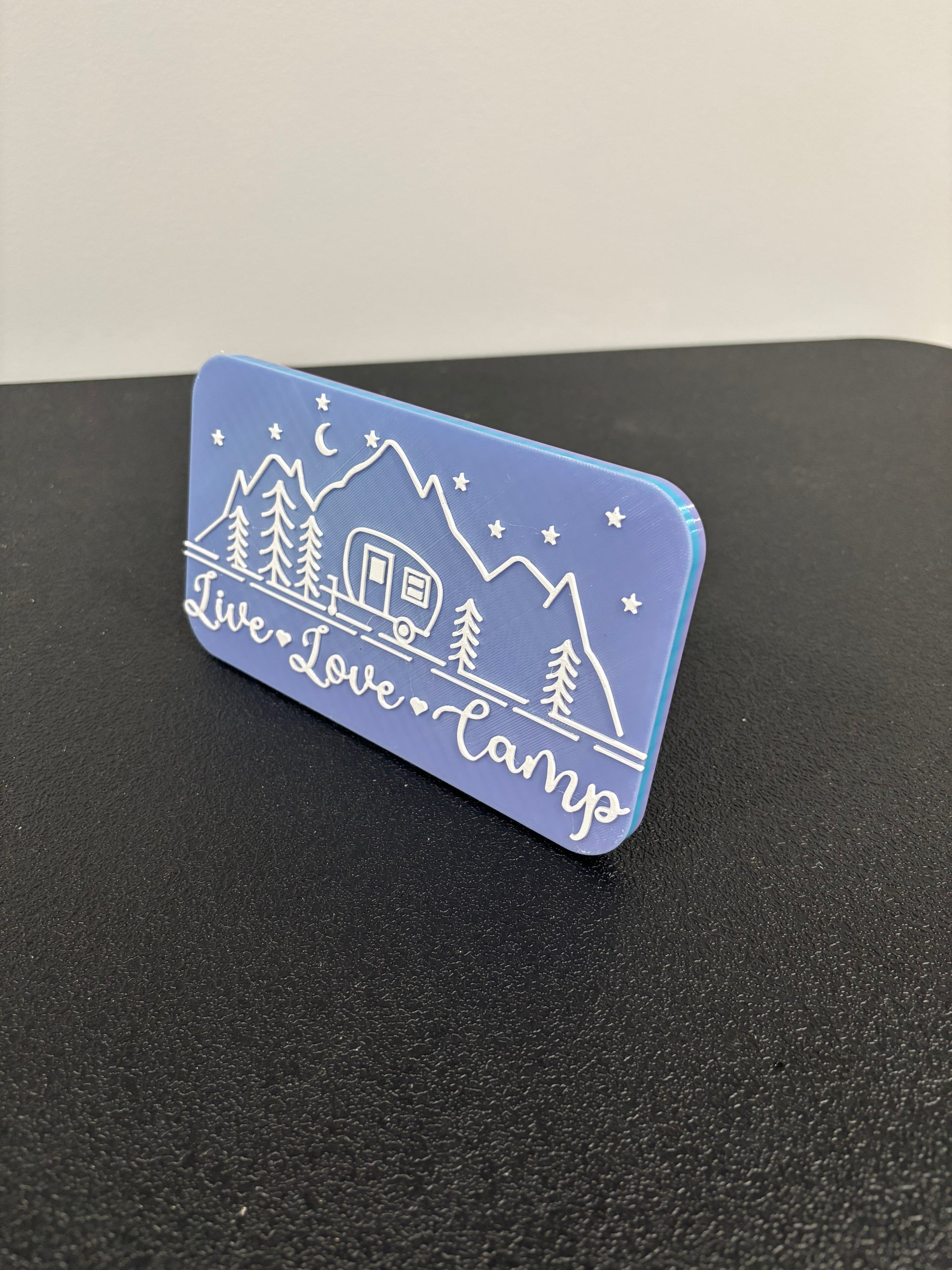 Outdoor Live Love Camp Hitch Cover in Purple