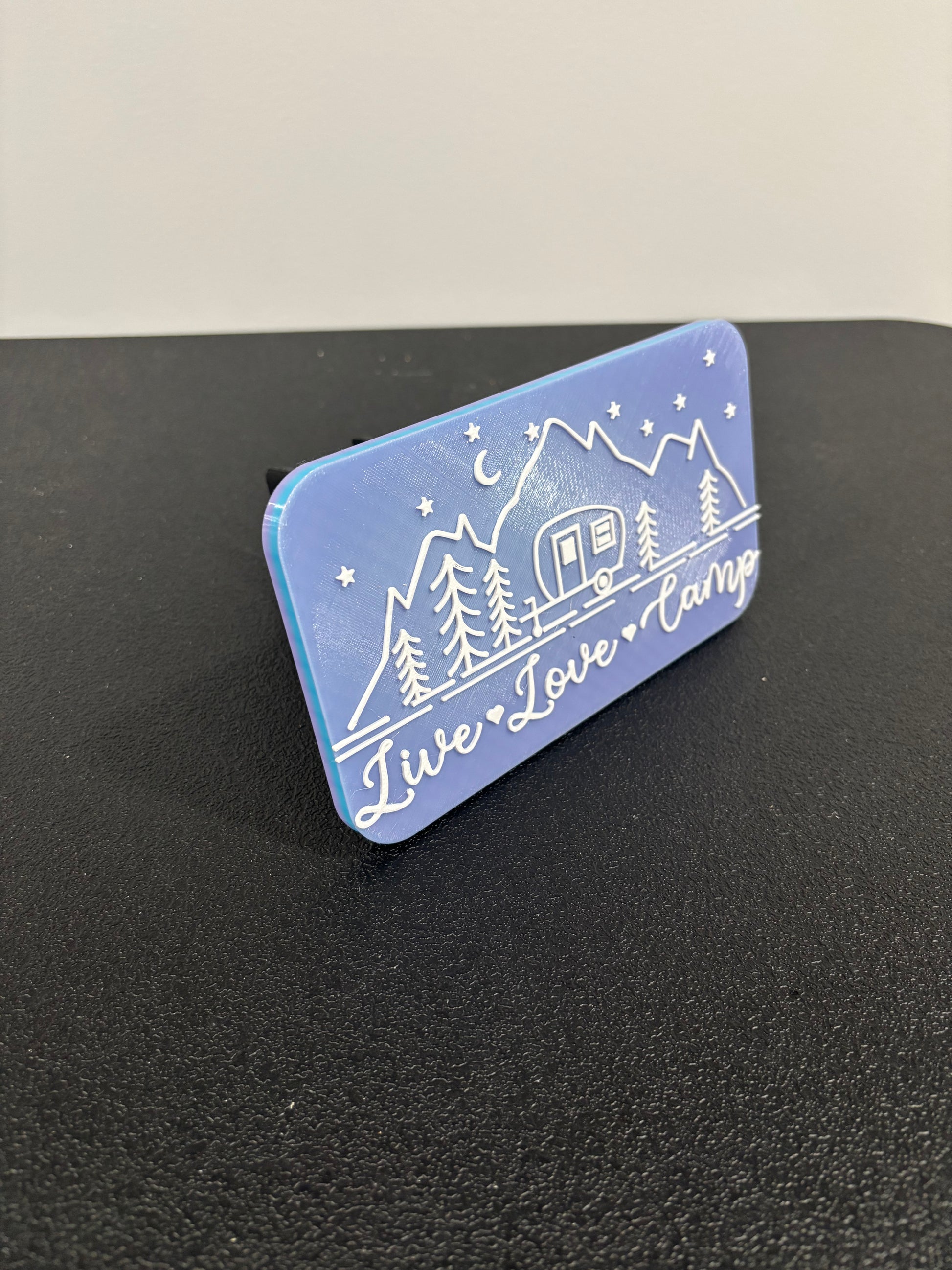 Outdoor Live Love Camp Hitch Cover in Purple