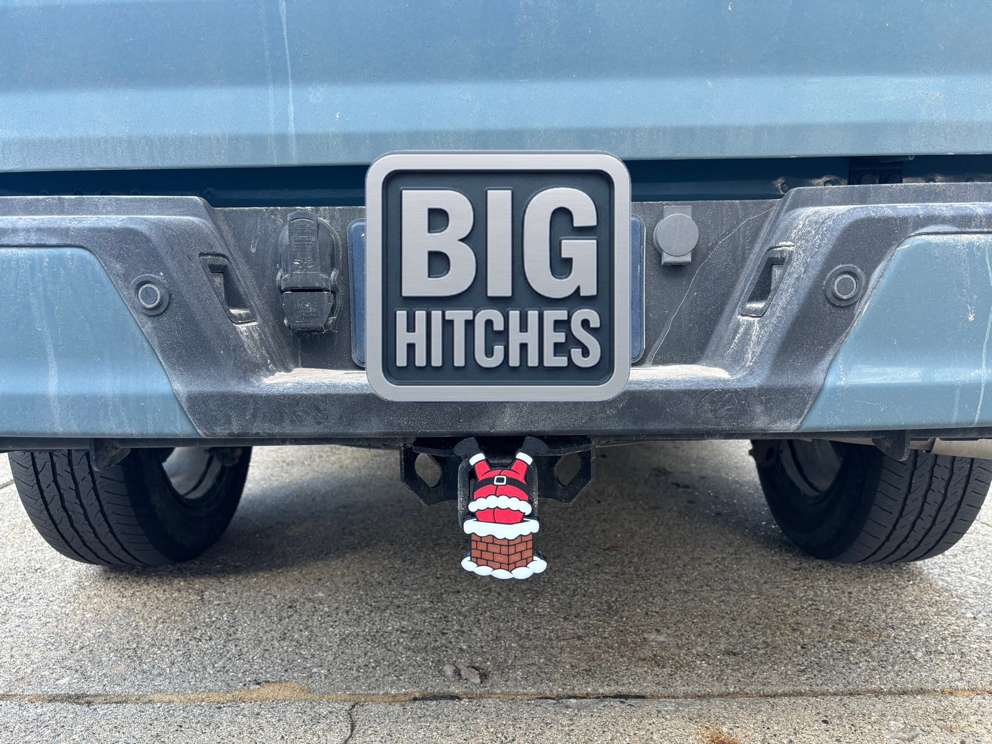 Santa in Chimney Holiday Christmas hitch cover